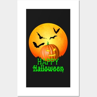 Jack O Lantern Happy Halloween Pumpkin Posters and Art